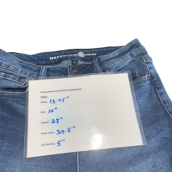 Max Studio Womens Jeans 10 Blue Indigo Dark Wash High Rise Skinny LM3180021 - Picture 9 of 10